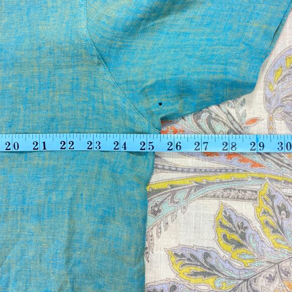 Nat Nast American Fit Deep End Blue Short Sleeve Linen Shirt L - Picture 4 of 7